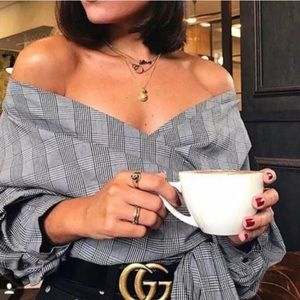 ZARA- WRAP CHECK-BLOUSE. BLOGGER’S FAVORITE NWOT.